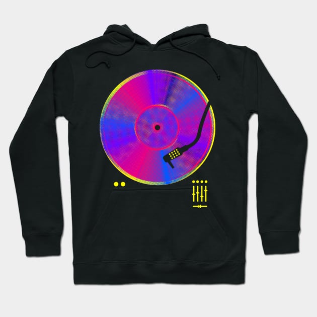 Retro Vinyl  music Hoodie by clingcling